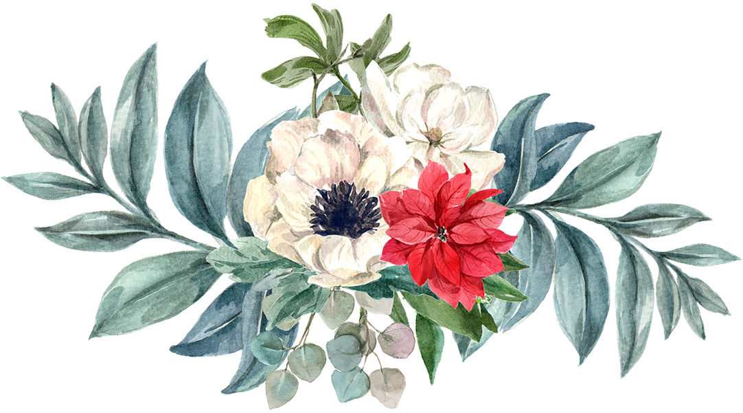 Winter Flower Bouquet Watercolor