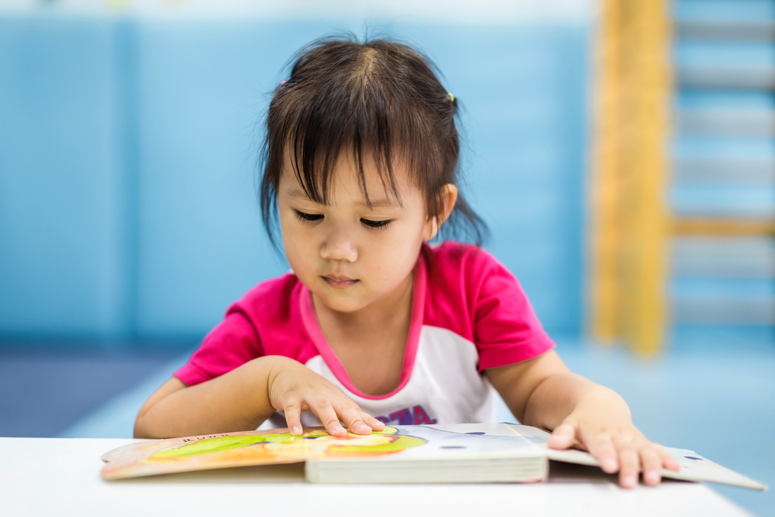 Little Girl Reading Book