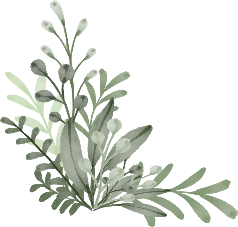 Green Leaves Watercolor Illustration